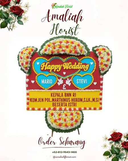 Papan Bunga Pernikahan Damarwulan